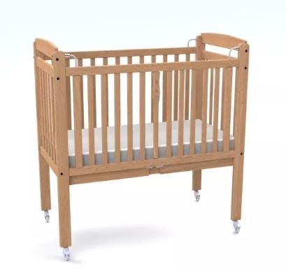 Couchage - Lit Crèche en Bois bébé, enfant - Lit crèche à barreaux Naturel - sommier fixe 120 x 60 avec matelas