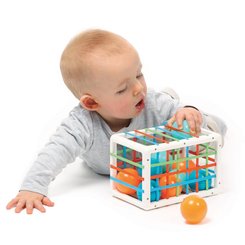 Jouets - Jouets à Empiler ou à Encastrer - Cube de manipulation cage à balles
