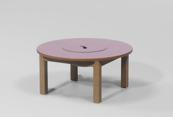 Mobilier - Banc vestiaire & Porte Manteaux - Table d'activites ronde - diamètre 80 cm + rangement central - "taille ob" - hauteur 35cm - coloris nuancier