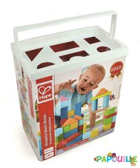 Jouets - Jeux de Construction - Baril de 100 blocs de bois