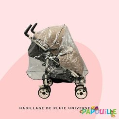 Puériculture - Accessoires de Poussette - Habillage de pluie universel pour poussette simple sans arceaux