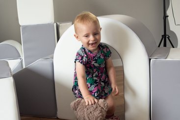 Motricité - Parcours de Motricité Maternelle - Set de blocs en mousse 4 éléments avec petit pont pastels