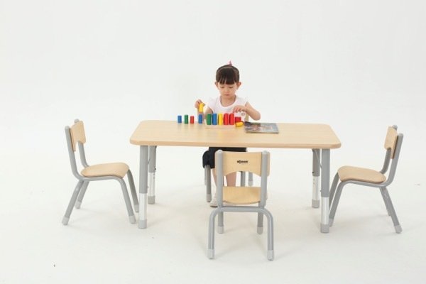 Mobilier - Table crèche et scolaire - Table rectangulaire réglable - mélaminé - 120 x 60 cm