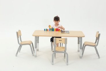 Mobilier - Table crèche et scolaire - Table rectangulaire réglable - mélaminé - 120 x 60 cm