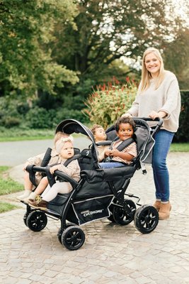 Puériculture - Poussette - Poussettes quadruple + Housse de pluie et pare soleil - Noir 