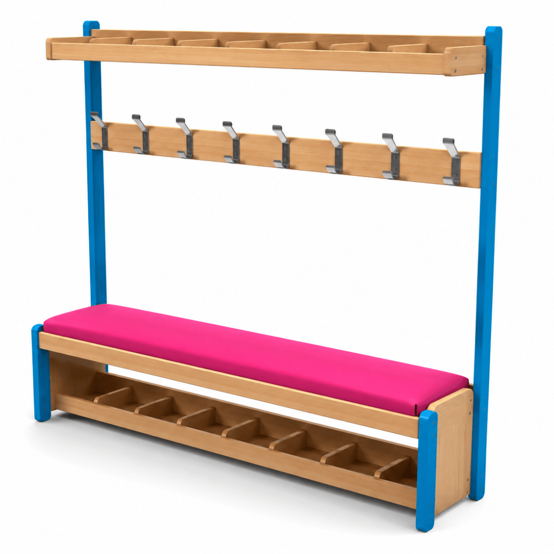 Banc vestiaire Assise 8 patères - Bleu