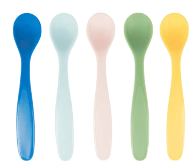 Couverts pour bébé - Cuillères de 2eme âge à partir de 8 mois - Souple en  Silicone