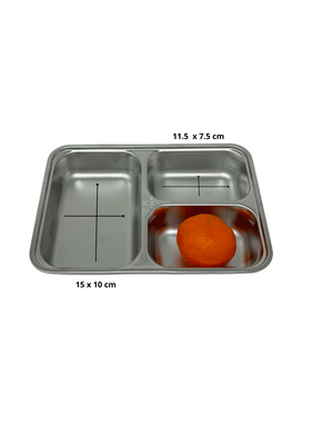 Repas - Plateaux Repas Enfants et à Compartiments - Plateau inox 3 compartiments enfant