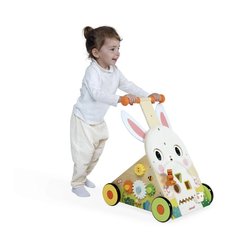 Jeux - Porteurs, Draisiennes, Marcheurs - Chariot de marche Multi-Activités Lapin en bois - Prix Parent