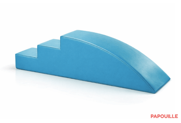 Motricité - Module de Motricité Bébé - Module petit toboggan incurve 3 marches en mousse pvc h.23 turquoise