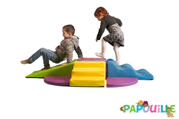 Motricité - Parcours de Motricité Crèche - Kit de modules essentiel tipas avec tapis en mousse pvc