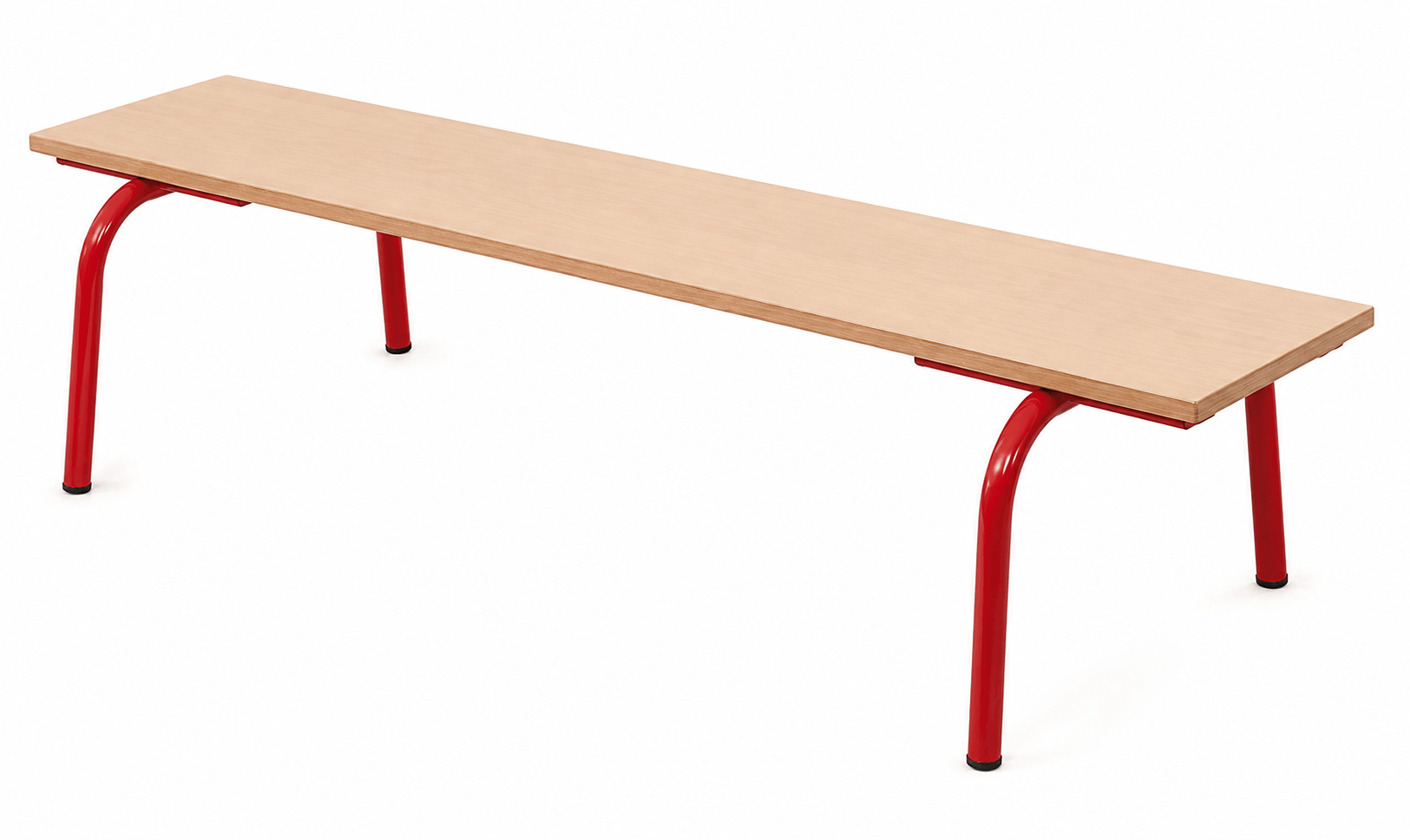 Banc en hêtre sans dossier 120 cm - T2 - Rouge