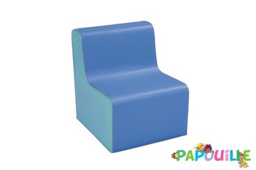 Mobilier - Meuble en mousse et Pouf - Chauffeuse droite hauteur 25cm bicolor bleu turquoise