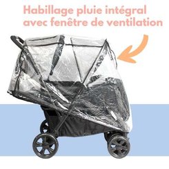 Puériculture - Poussette - Poussette double bébé légère compacte
