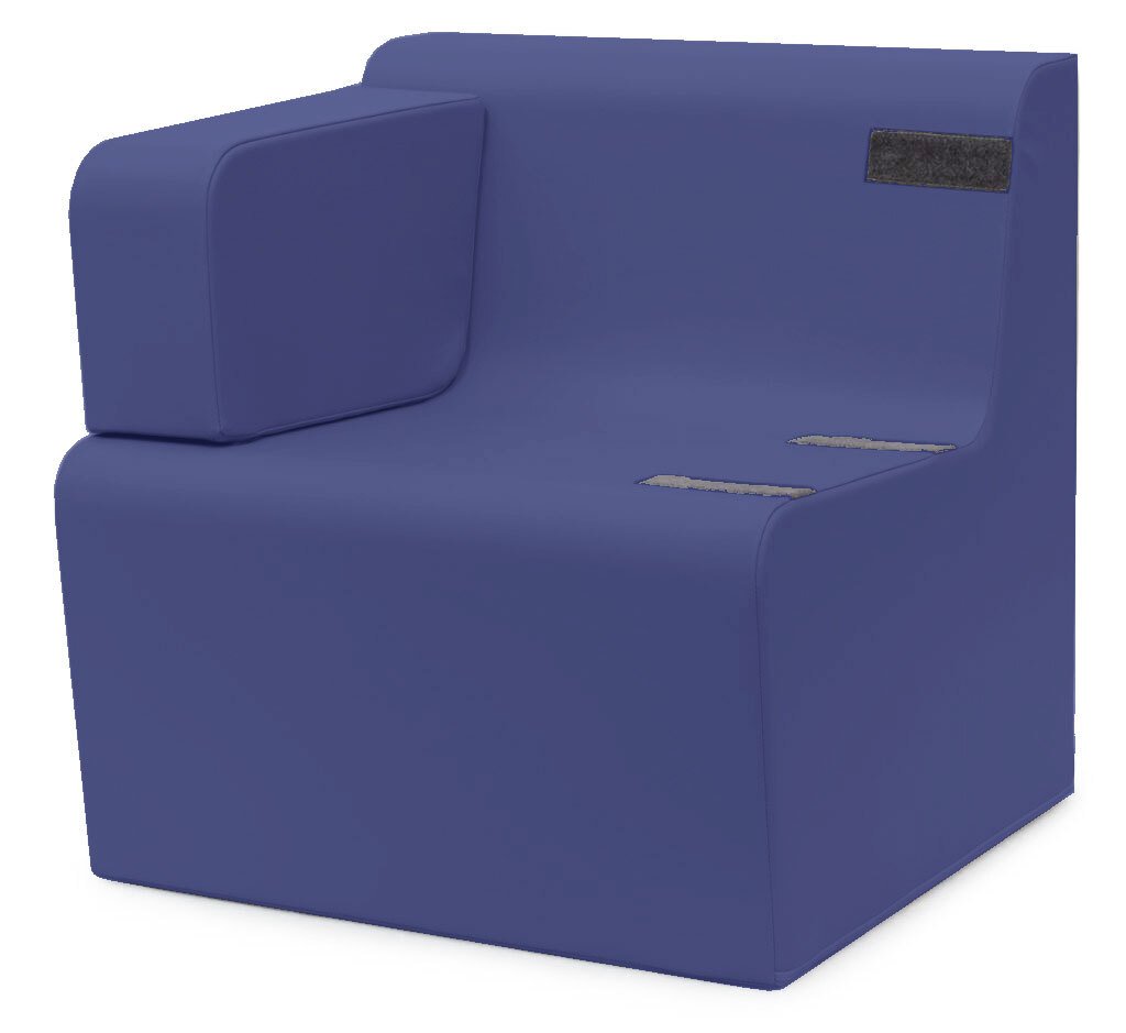 Fauteuil individuel allaitement 1 accoudoir azur