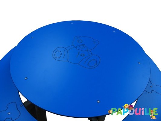 Mobilier - Table crèche et scolaire - Table d'extérieur ronde avec banc ourson
