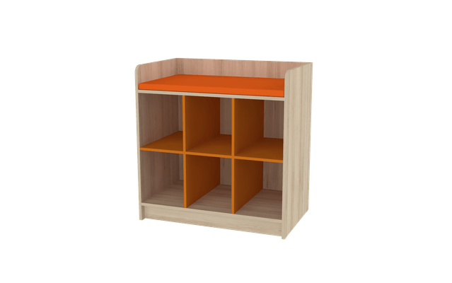 Change - Meuble à Langer crèche - Meuble à langer - 6 casiers - Orange