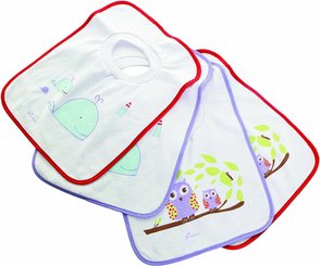 Repas - Bavoir - Lot de 4 bavoirs à collerettes 40 x 26 cm