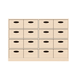 Mobilier - Meuble de rangement scolaire - Meuble de rangement 16 bacs - Lumi