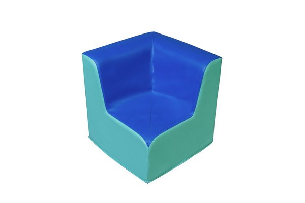 Mobilier - Meuble en mousse et Pouf - Chauffeuse d'angle droit bicolor hauteur 25cm