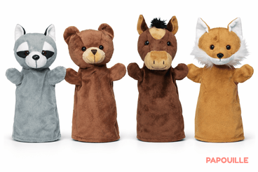 Jeux - Marionnettes, Théâtre  - Les 4 marionnettes animaux