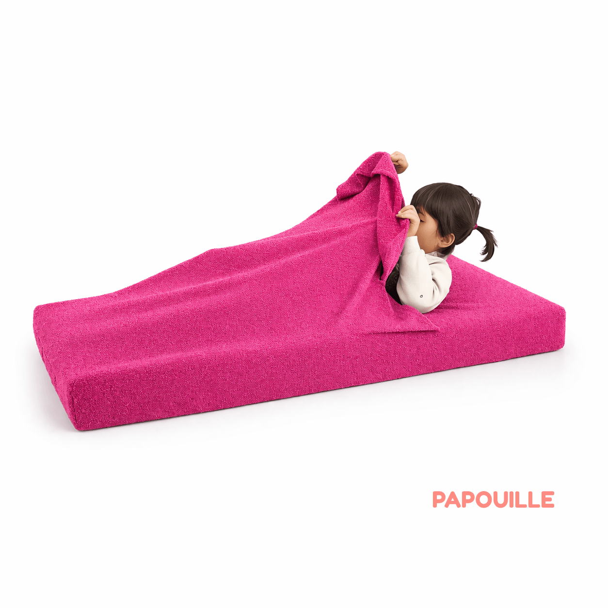 Combi drap éponge portefeuille 60 x 120 cm - Fuchsia