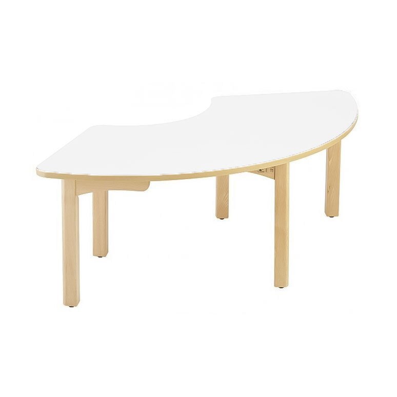 Table en bois 1/3 anneau t00 h36 blanc