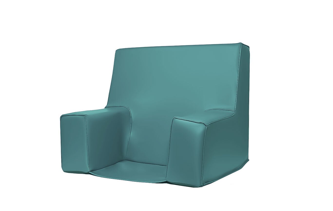 Fauteuil enfant en mousse pvc h.40 bleu canard