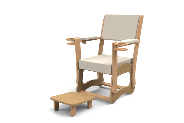 Puériculture - Fauteuils, coussins et accessoires d'allaitement - Fauteuil d'allaitement en bois avec repose pieds