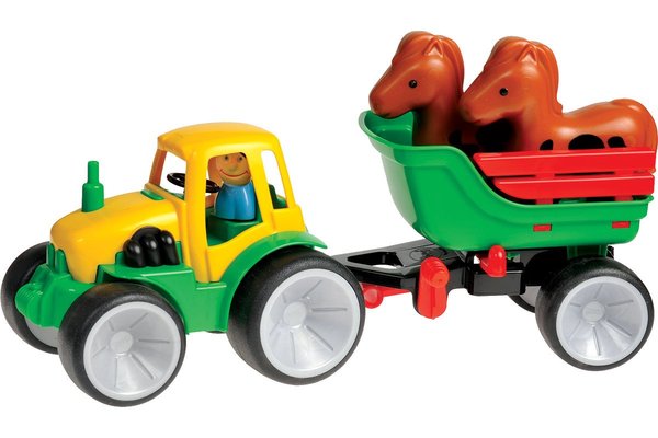 Jouets - Garages, Voitures et Circuits pour Enfant - Tracteur avec remorque chevaux