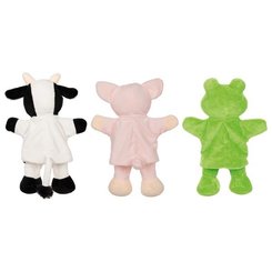 Jeux - Marionnettes, Théâtre  - Marionnettes vache, cochon et grenouille (avec pattes)