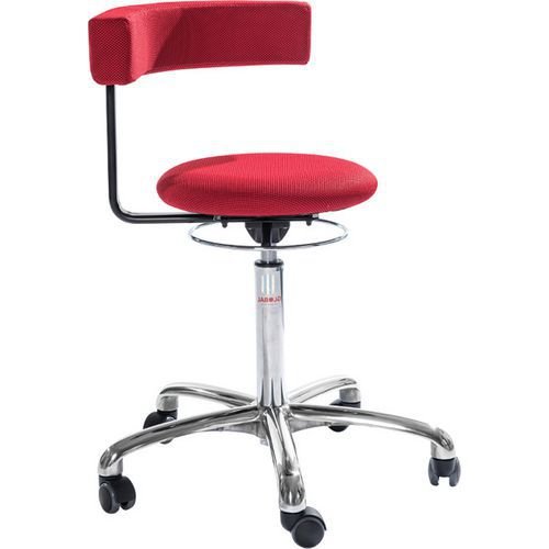 Siège ergonomique à roulettes 360° avec dossier petite enfance tissus Rouge