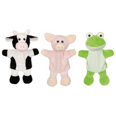 Jeux - Marionnettes, Théâtre  - Marionnettes vache, cochon et grenouille (avec pattes)