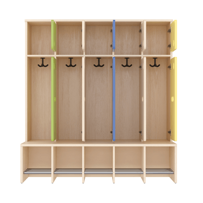 Mobilier - Banc vestiaire & Porte Manteaux - Vestiaire 5 places avec assise T1 - WIS