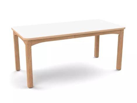Table en bois 120 x 80 cm T1 - Blanc