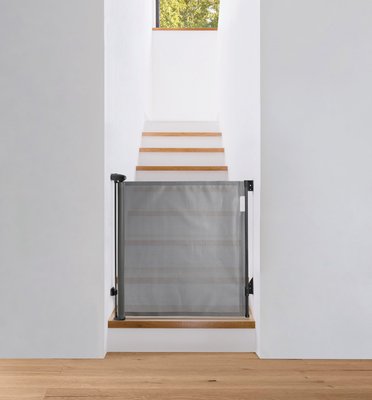 Médical et Prévention - Barrières de Sécurité Enfant - Barrière rétractable jusqu'à 140 cm - Gris 