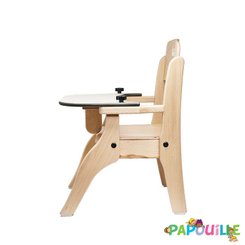 Puériculture - Chaise haute bébé et Siège Repas - Fauteuil bébé repas en bois avec tablette de h.21cm t0
