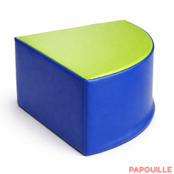 Mobilier - Meuble en mousse et Pouf - Pouf triangle en mousse imperméable assise 25 cm - Vert pastel - crème
