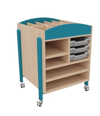 Mobilier - Meuble de rangement scolaire - Desserte mobile pour materiel peinture et dessin teinte