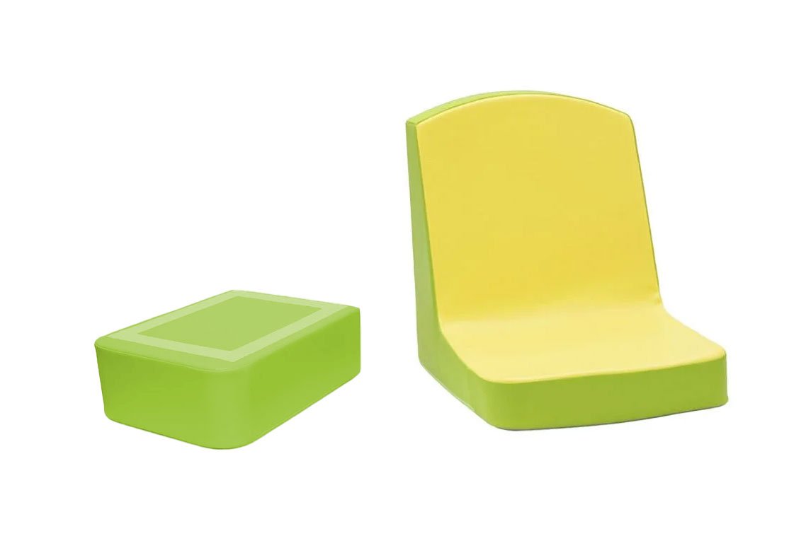 Siège au sol adultes imperméable avec rehausseur Jaune et Vert