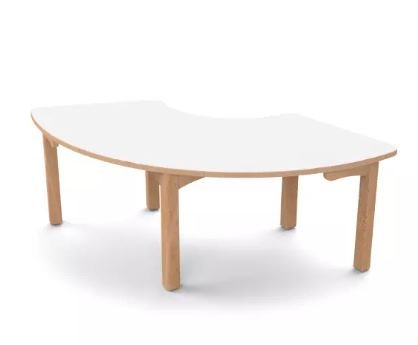 Table en bois 1/3 anneau T0 - Blanc