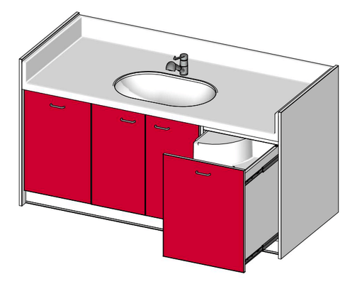 Change - Meuble à Langer crèche - Table à langer 1 cuve avec escalier - 190 cm