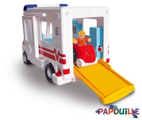 Jouets - Garages, Voitures et Circuits pour Enfant - L'ambulance ludique et figurines secouristes wow
