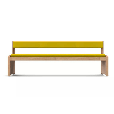 Mobilier - Banc vestiaire & Porte Manteaux - Banc en bois avec dossier jaune wkc