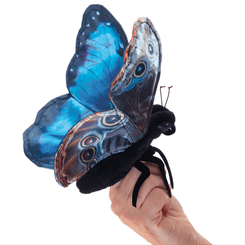Jeux - Marionnettes, Théâtre  - Marionnette à doigt - Papillon Morpho bleu