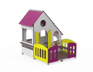 Mobilier - Aire de jeux et structure extérieure - Chalet de jeux  avec terrasse - fixations longues