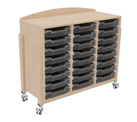Mobilier - Meuble de rangement scolaire - Meuble colonne 24 bacs tiroirs vernis