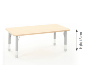 Mobilier - Table crèche et scolaire - Table rectangulaire réglable - surface HPL - 120 x 60 cm