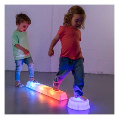 Motricité - Eveil Sensoriels et Tactiles - 6 dalles sensorielles rondes lumineuses