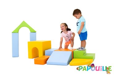 Motricité - Parcours de Motricité Crèche - Parcours en mousse pastel 10 pièces escapade